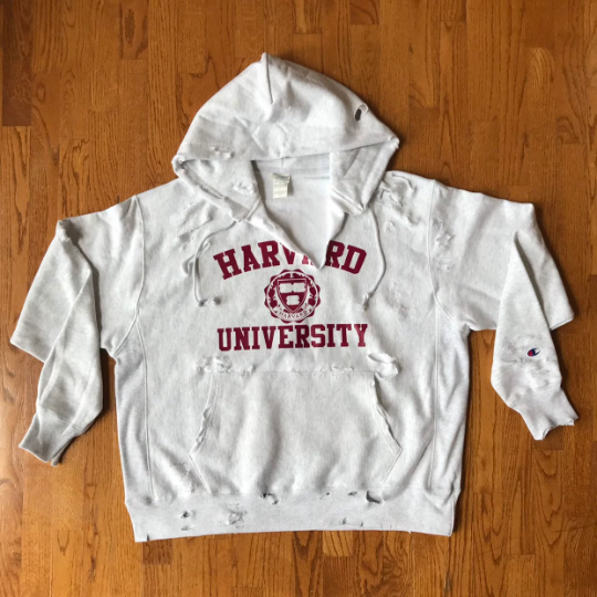 Handmade Kourtney Kardashian Inspo 12 oz Harvard University Hooded Sweatshirt