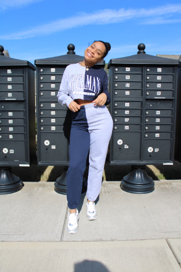 Handmade NCAT Ania/ Spelman Lyneezy Half and Half Drawstring Cuffed Classic Style Sweat Pants