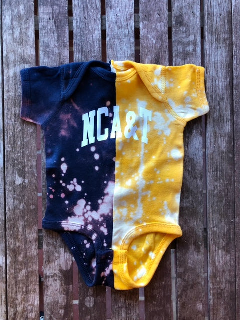 Handmade NCAT Baby Half and Half Rib Onesie Bodysuit