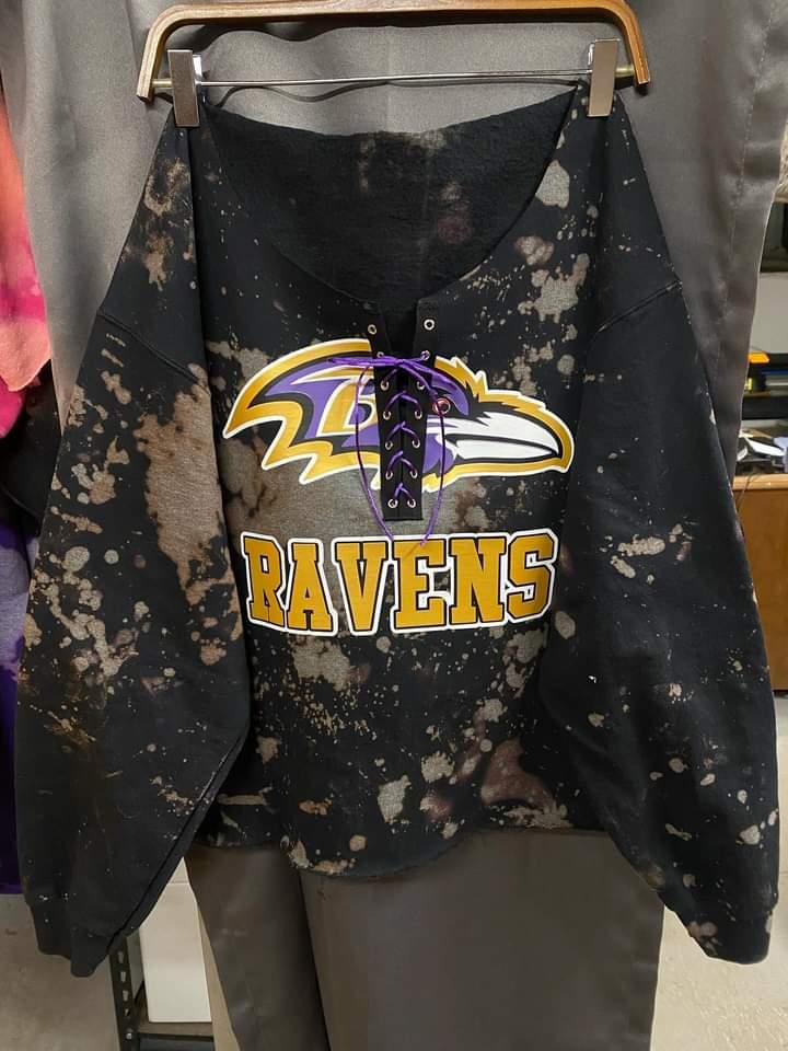 Handmade Ravens Lace Up Sweatshirt