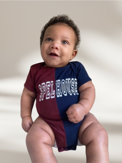 Handmade Spelhouse Baby Half and Half Rib Onesie Bodysuit