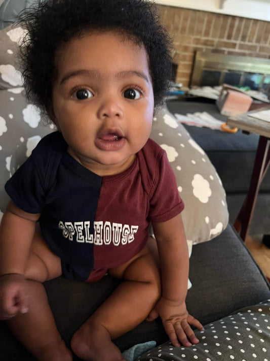Handmade Spelhouse Baby Half and Half Rib Onesie Bodysuit
