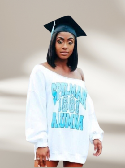 Handmade Spelman 1881 Alumna Off Shoulder Sweatshirt