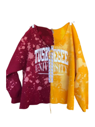 Handmade Tuskegee Lace Up Half and Half Sweatshirt