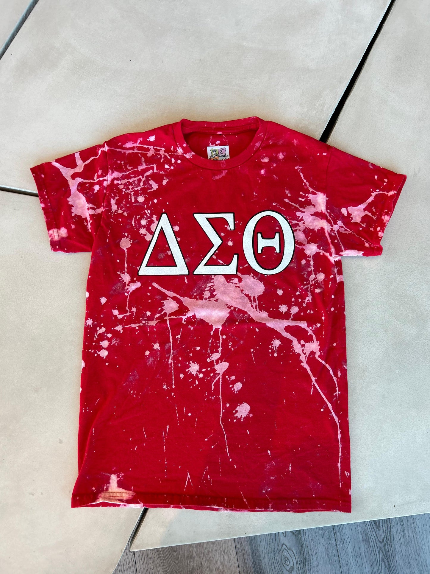 The Starlette ΔΣΘ DST Greek Symbols on Red Dyed T-Shirt, ΔΣΘ DST Greek Symbols T-Shirt