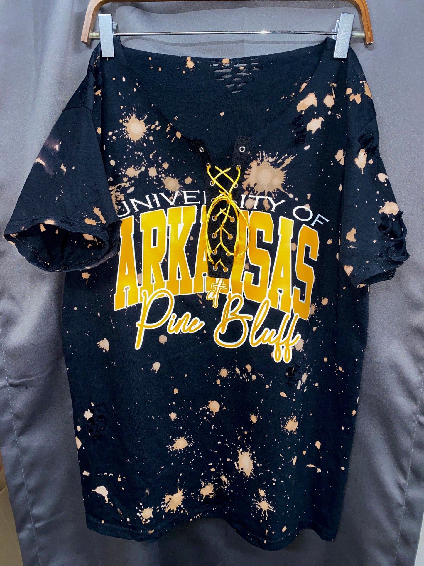 Handmade University of Arkansas Lace Up T-Shirt