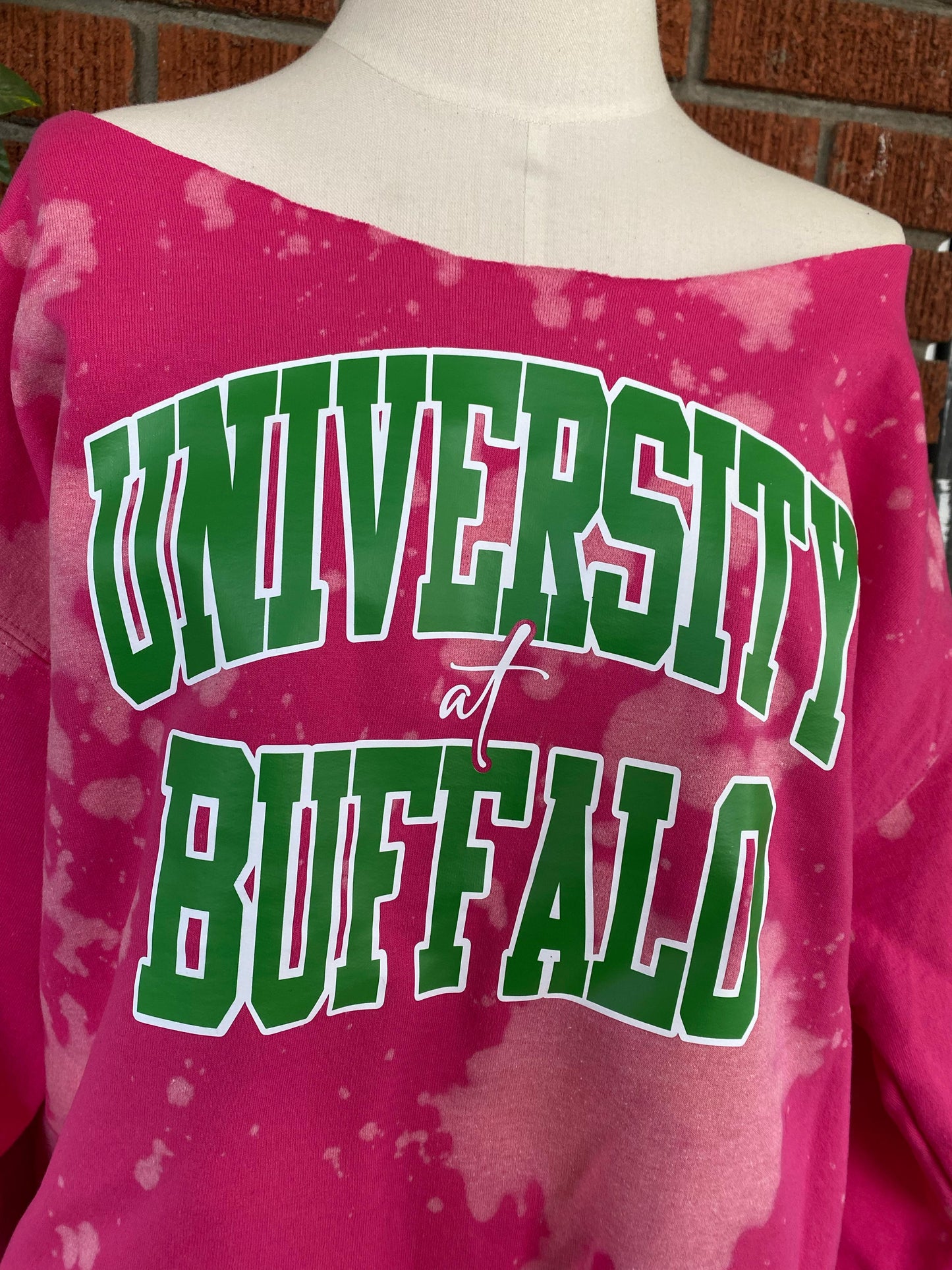 Handmade University at Buffalo AKA Blossom Crew Neck or Off-Shoulder Sweatshirt