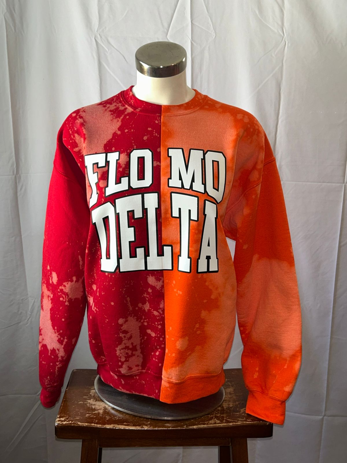 Handmade Florida Memorial “FloMo” Delta Half and Half Crew Neck Sweatshirt