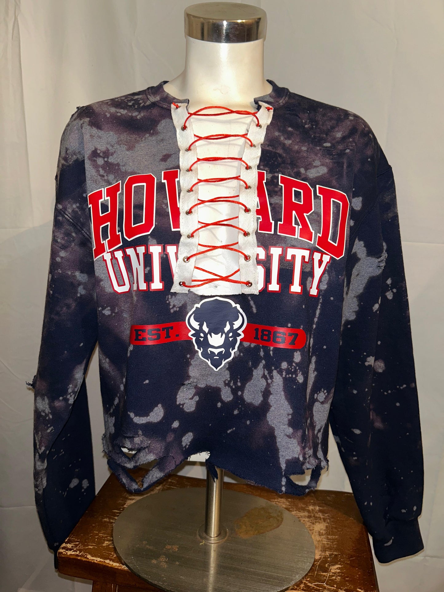 Handmade Howard University Lace Up Sweatshirt