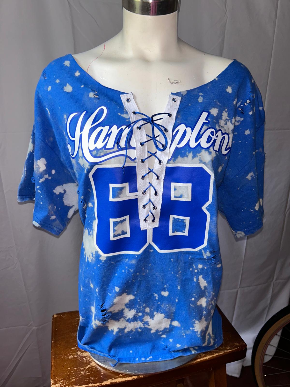 Handmade Hampton University 1968 Lace Up T-Shirt