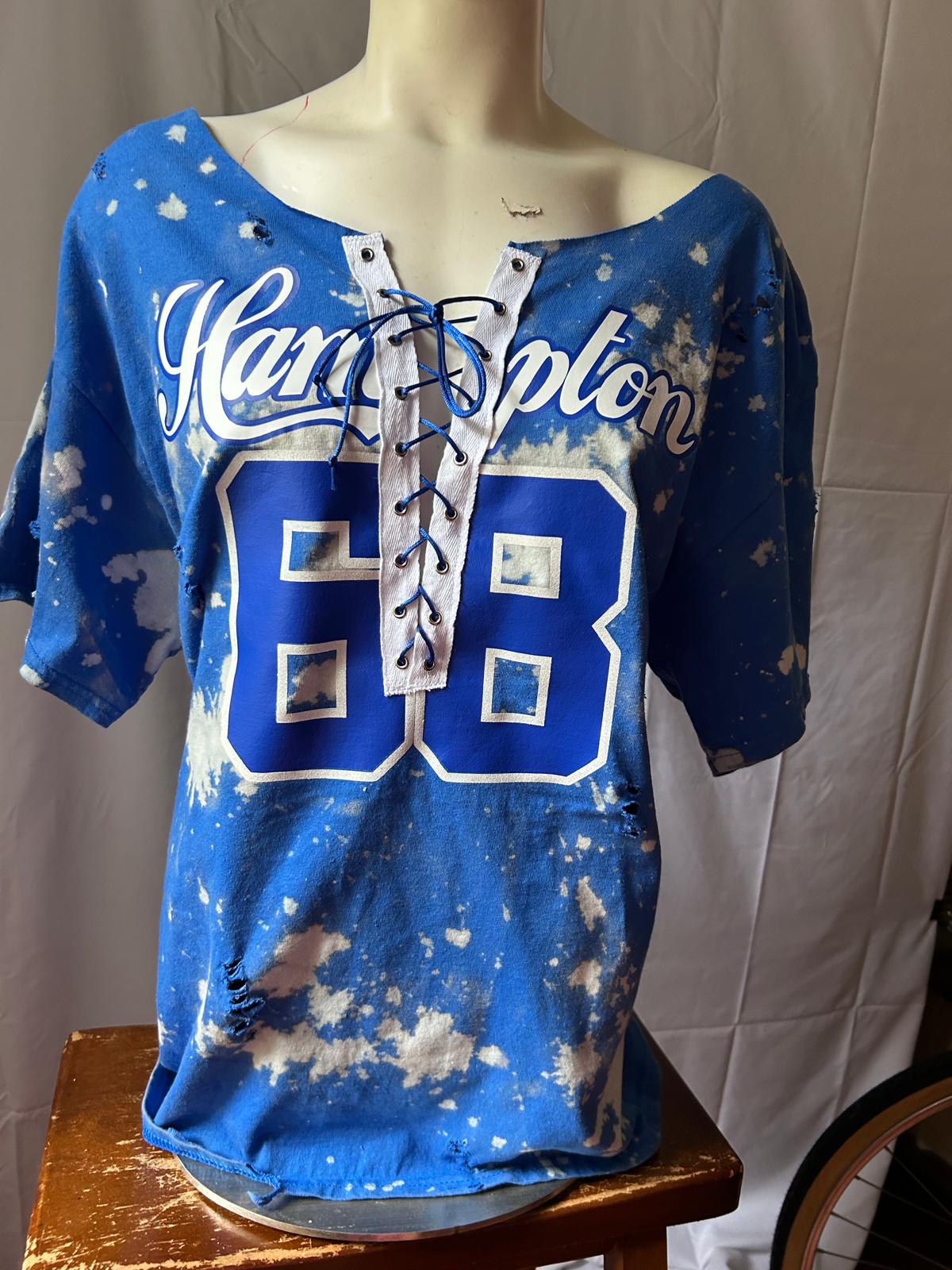 Handmade Hampton University 1968 Lace Up T-Shirt