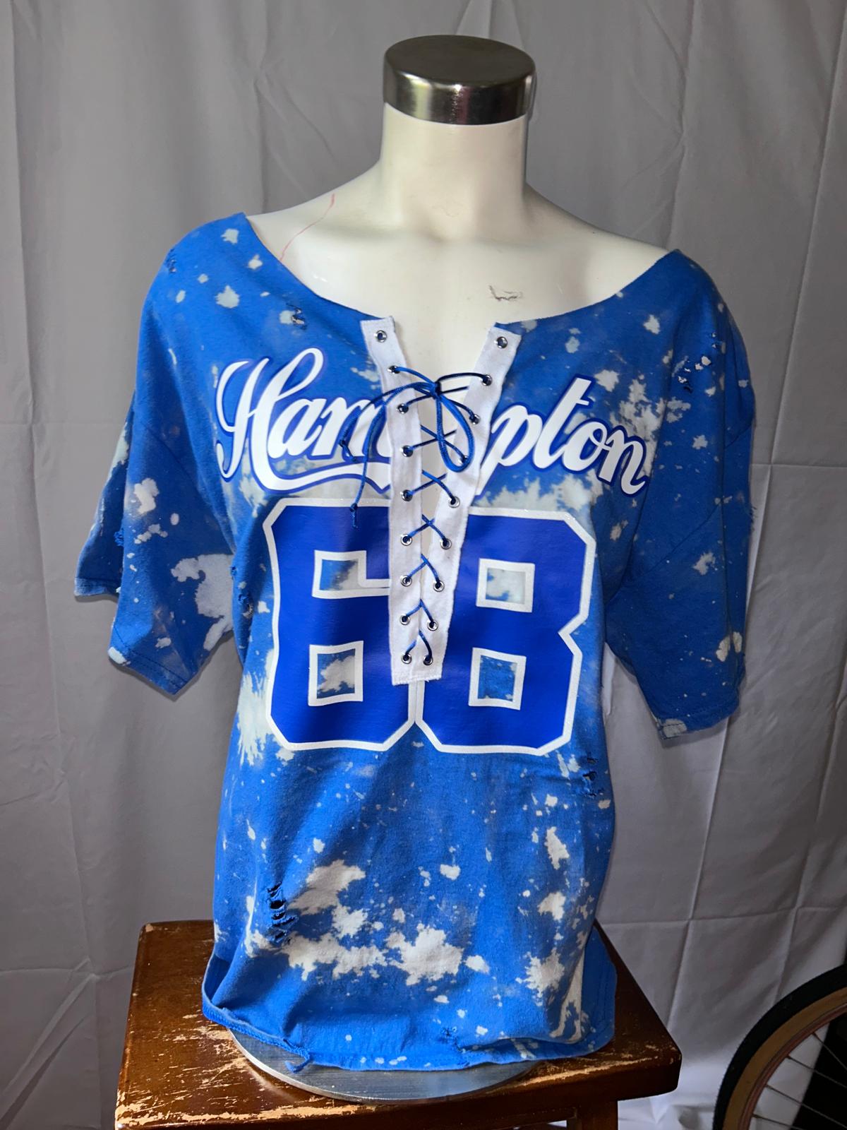 Handmade Hampton University 1968 Lace Up T-Shirt