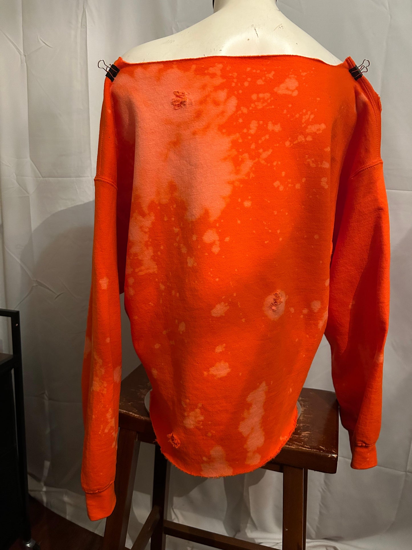 Handmade Savannah State University Off Shoulder Lace Up Sweatshirt