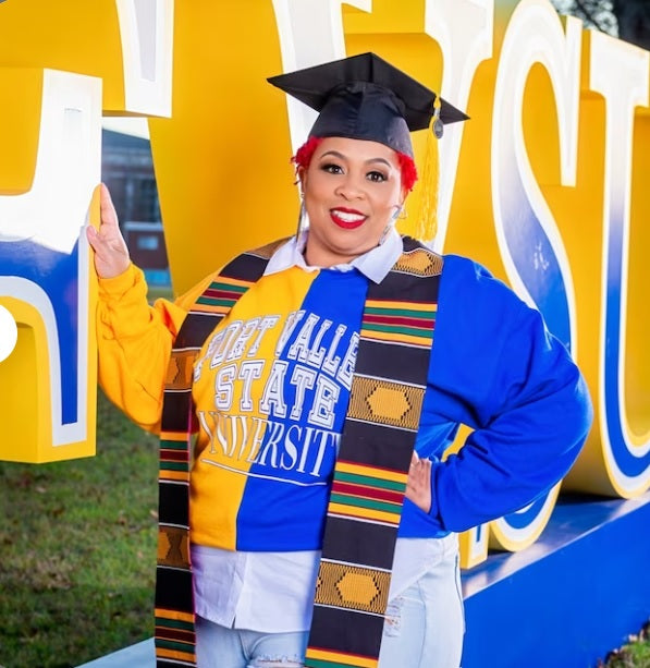Handmade Fort Valley State University Half and Half Crew Neck Unisex Sweatshirt