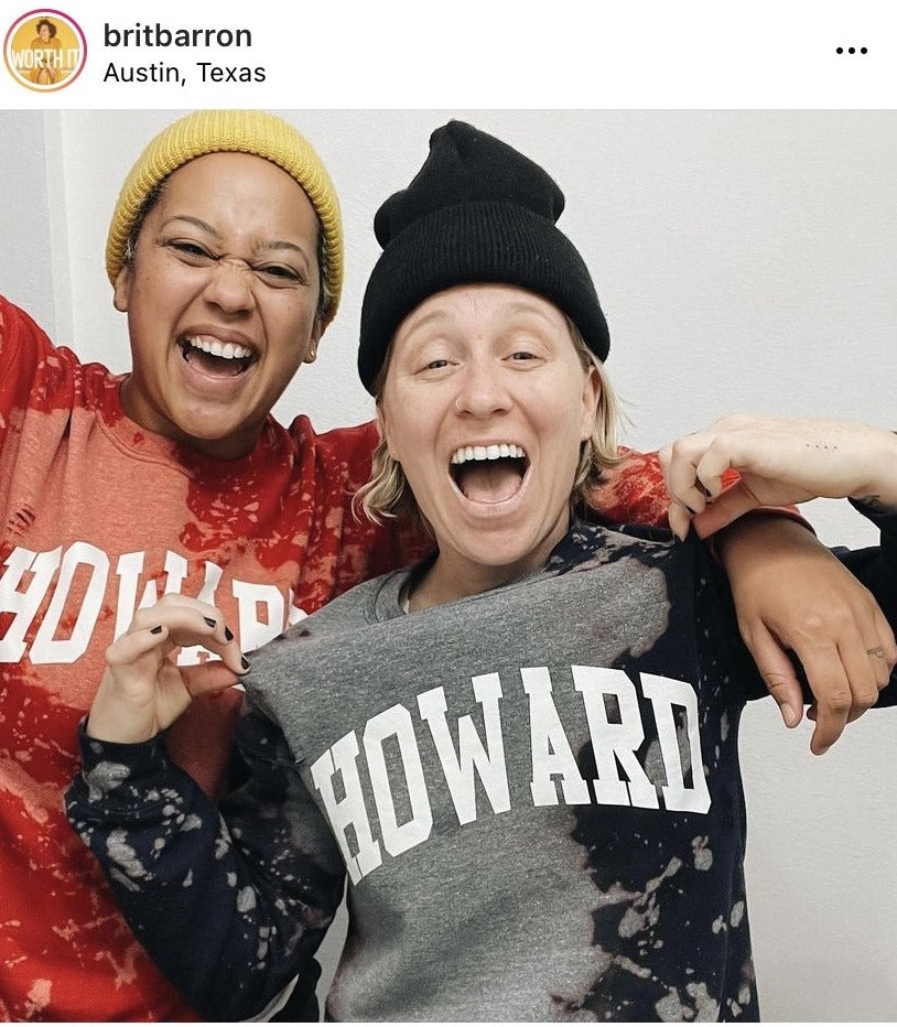 Handmade Howard University Light Distress Crew Neck Sweatshirt