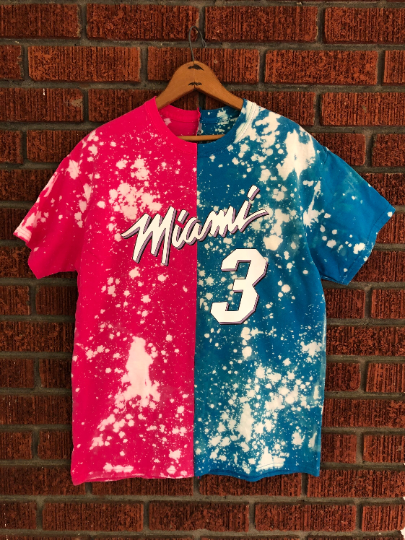 Handmade Miami Heat Half and Half T-shirt or Crew