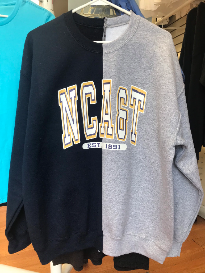 Handmade NCAT Ania NC A&T NCAT Half and Half Crew Neck Unisex Sweatshirt