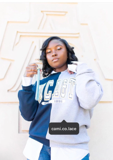 Handmade NCAT Ania NC A&T NCAT Half and Half Crew Neck Unisex Sweatshirt
