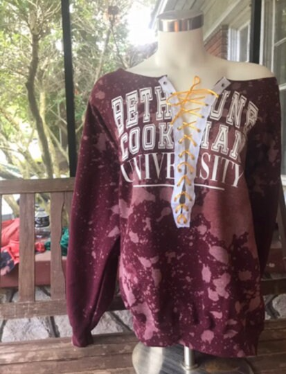 Handmade Bethune Cookman University Lace Up Crop or Full Length Sweatshirt