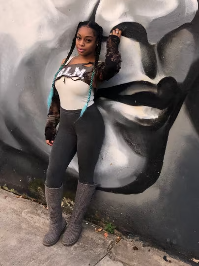 Support a Cause! Bold B.L.M. (Black Lives Matter) Handmade Crew Neck or Off Shoulder Super Crop Sweater