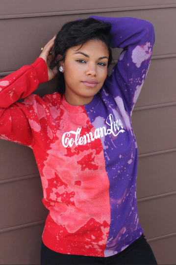 Purple bleached online sweatshirt