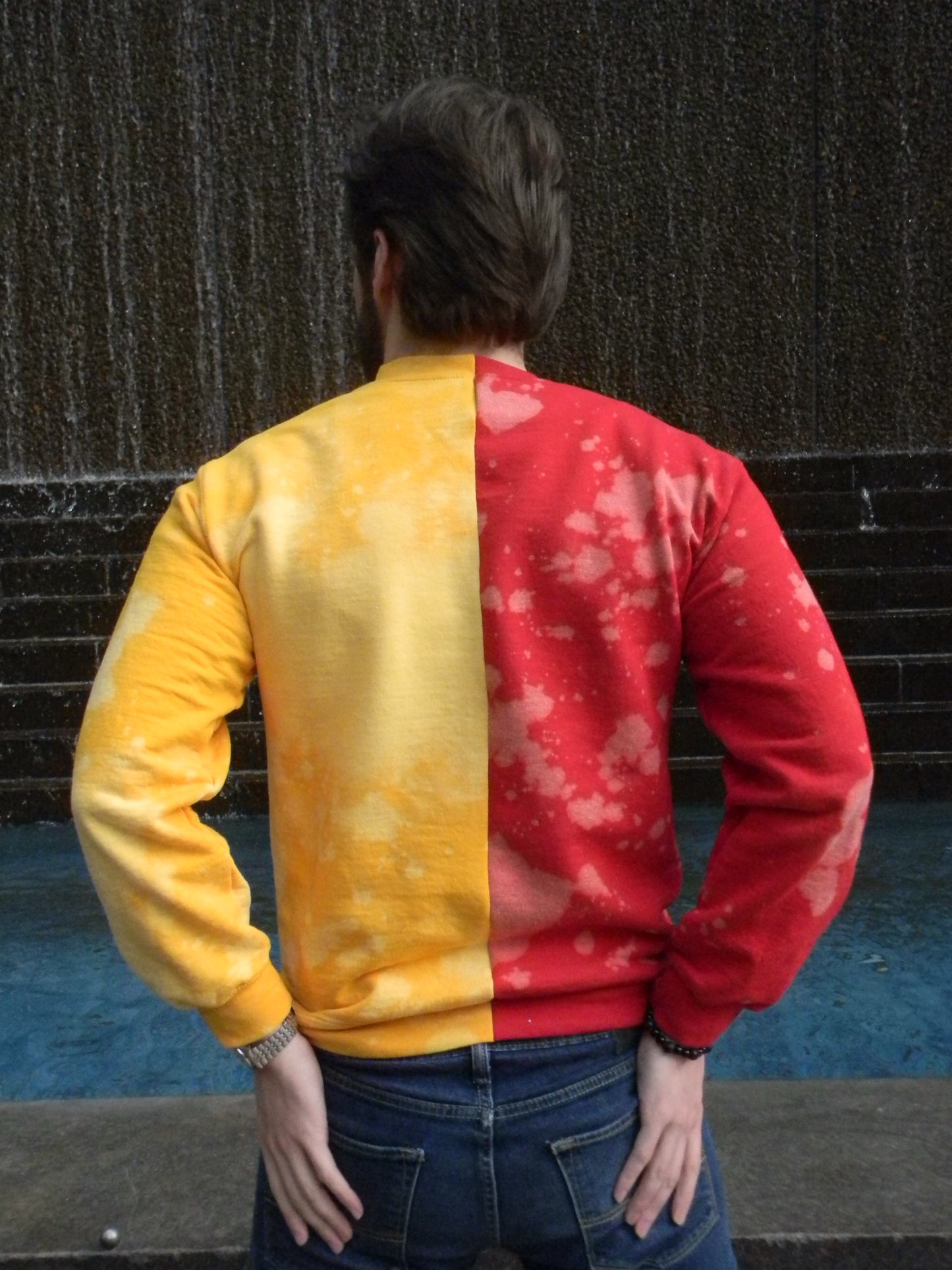 Handmade Kansas City Chiefs Half and Half Crew Sweatshirt