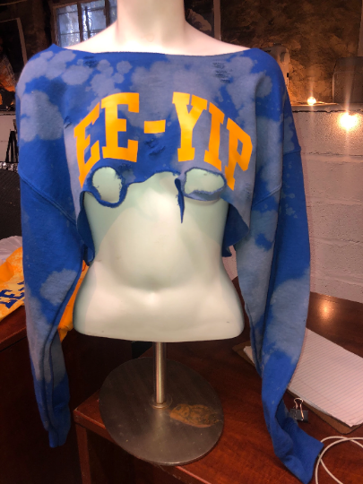 Handmade SGRho "Ee-Yip" Customizable Sweatshirt - Crew or Off Shoulder, Full Length or Cropped