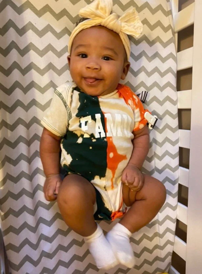 Handmade FAMU Baby Half and Half Rib Onesie Bodysuit