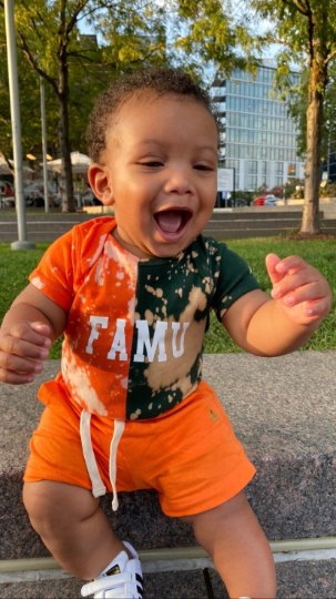 Handmade FAMU Baby Half and Half Rib Onesie Bodysuit