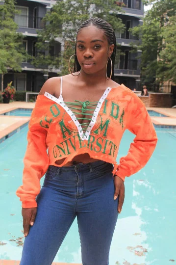 Handmade FAMU Lace Up Crop