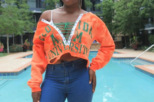 Handmade FAMU Lace Up Crop
