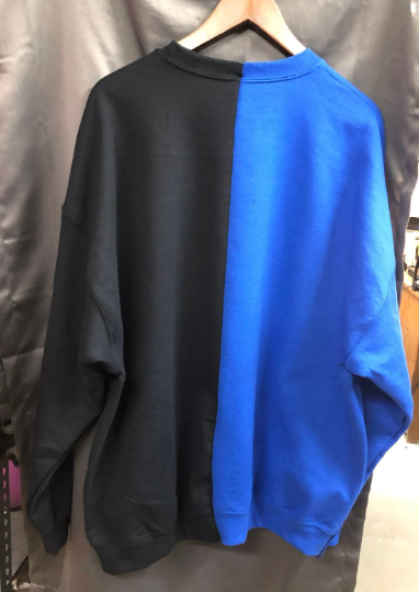 Handmade Georgia State Half and Half Crew Neck Sweatshirt
