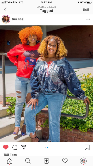 howard university hu 1867 red navy lace up sweater sweatshirt blouse with distress