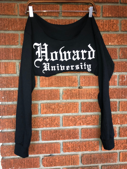 Howard University Super Crop or Crew Neck Long Sleeve T-Shirt