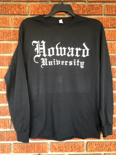 Howard University Super Crop or Crew Neck Long Sleeve T-Shirt