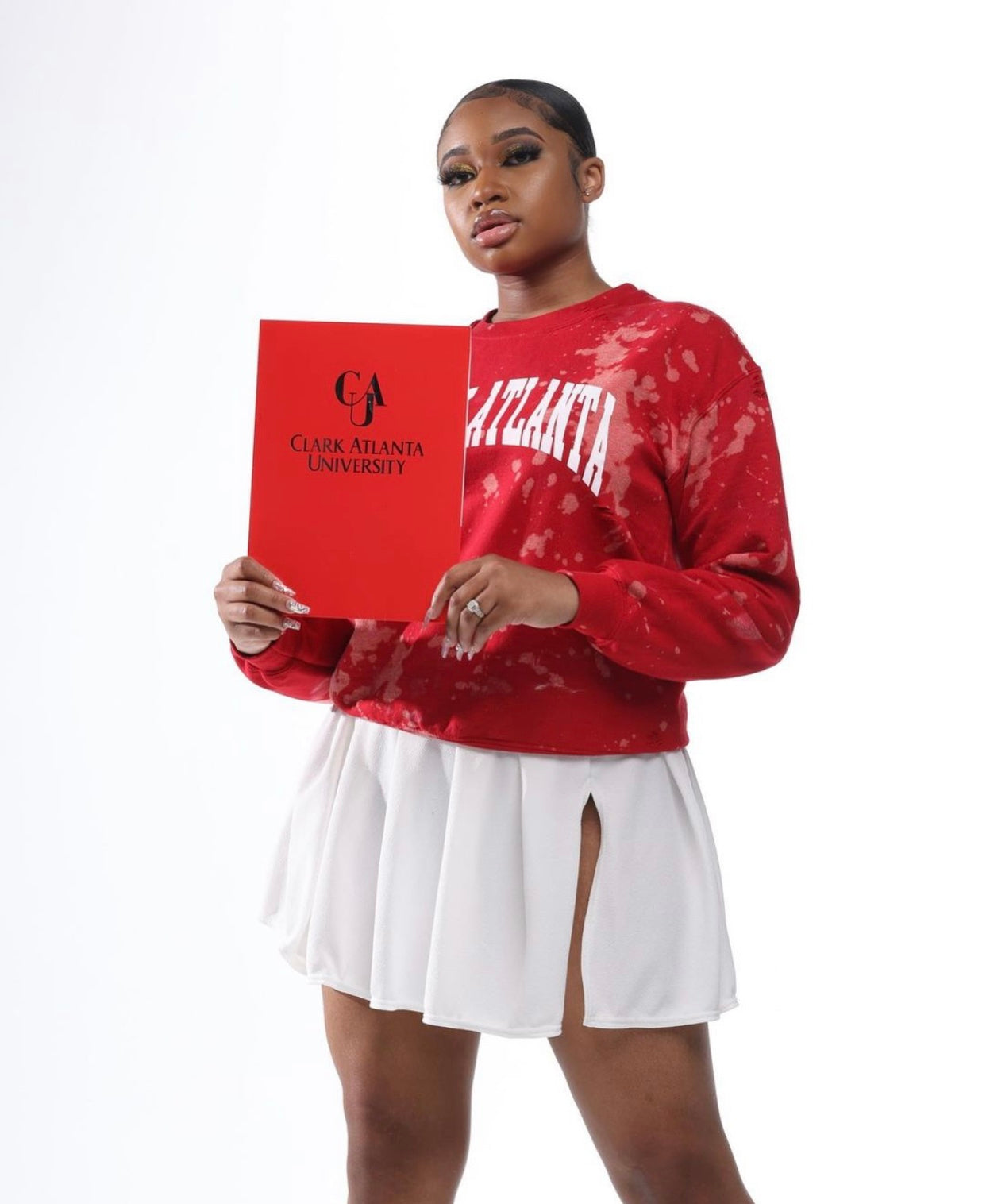 Handmade Clark Atlanta Light Distress Crew Sweatshirt