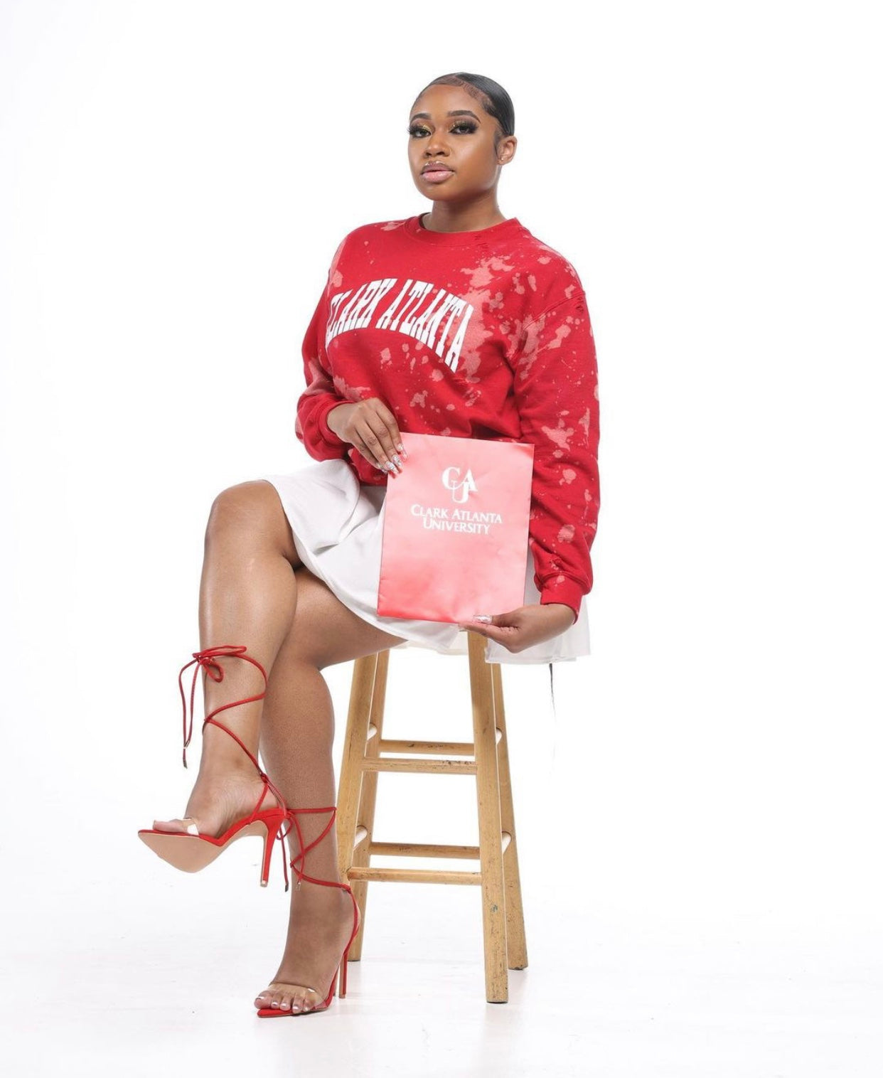 Handmade Clark Atlanta Light Distress Crew Sweatshirt