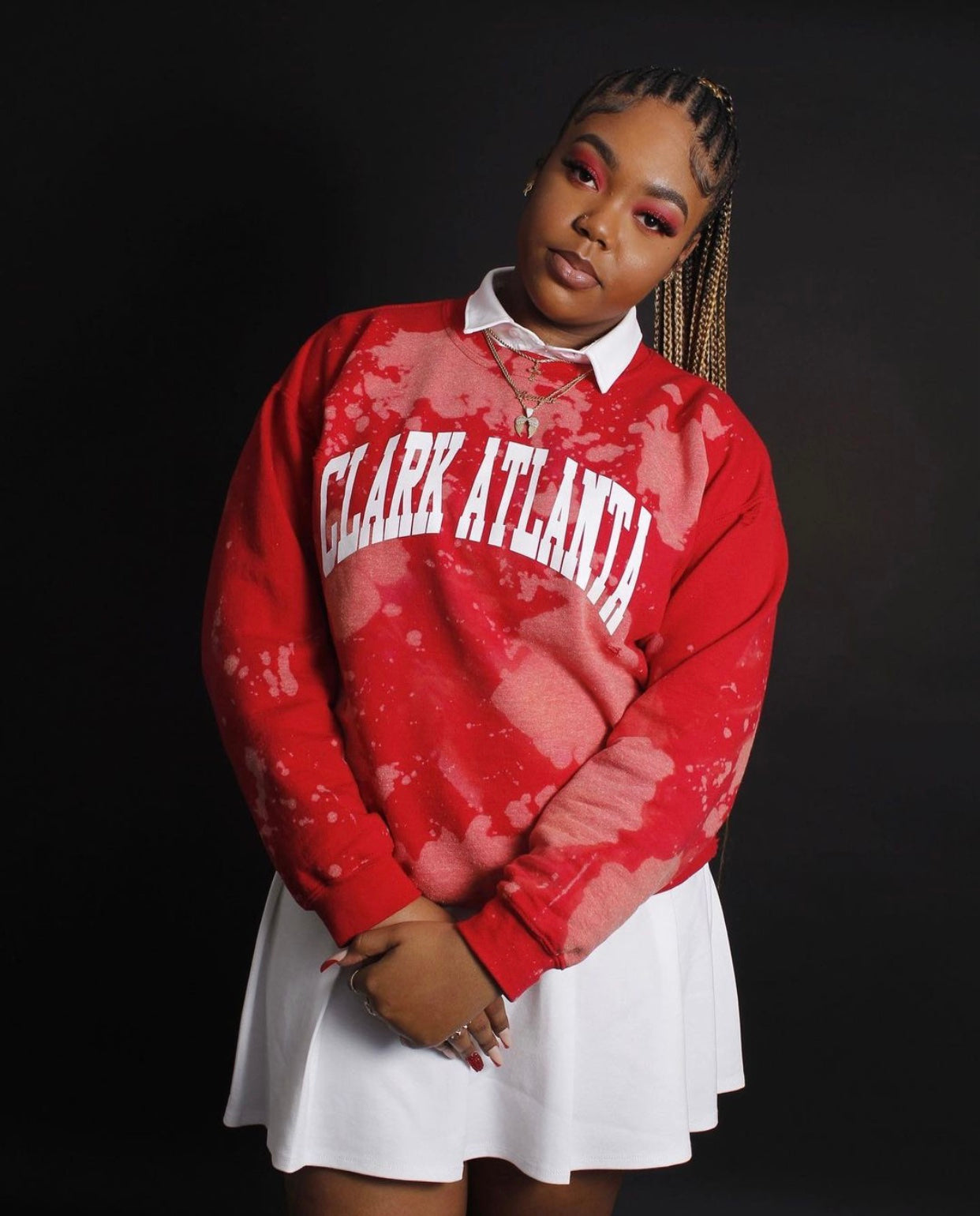 Handmade Clark Atlanta Light Distress Crew Sweatshirt