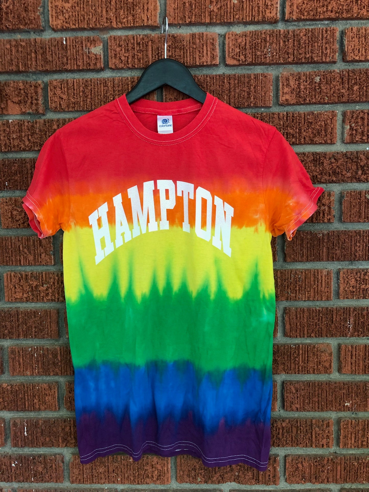 Handmade Hampton Pride Ombre Rainbow Crew Fringe or Spider Web Back Design T-Shirt