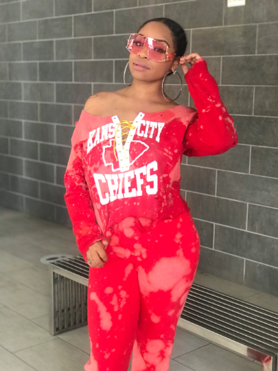 Handmade Kansas City Chiefs Lace Up Sweatshirt