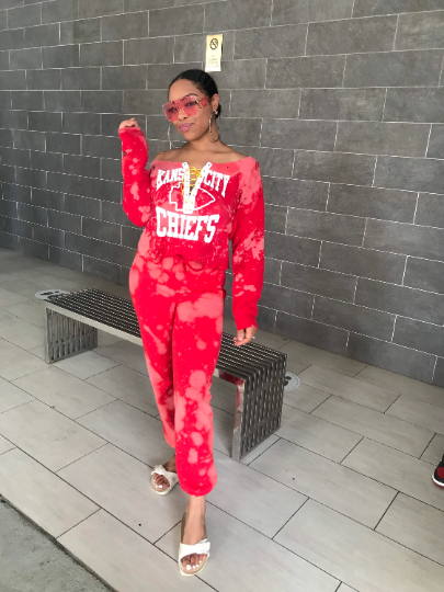 Handmade Kansas City Chiefs Lace Up Sweatshirt