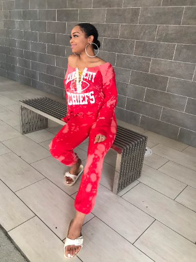 Handmade Kansas City Chiefs Lace Up Sweatshirt