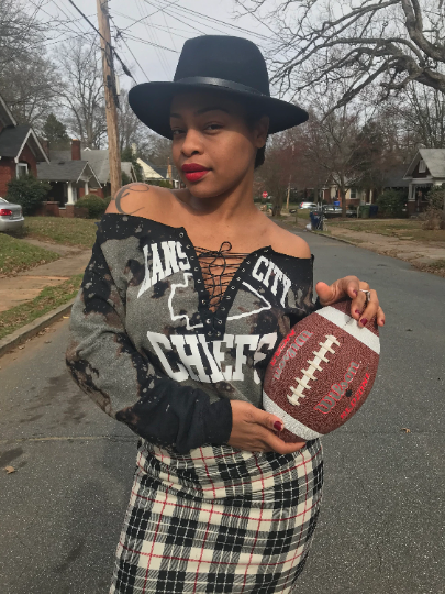 Handmade Kansas City Chiefs Lace Up Sweatshirt