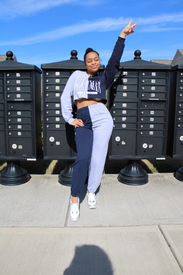Handmade NCAT Ania/ Spelman Lyneezy Half and Half Drawstring Cuffed Classic Style Sweat Pants