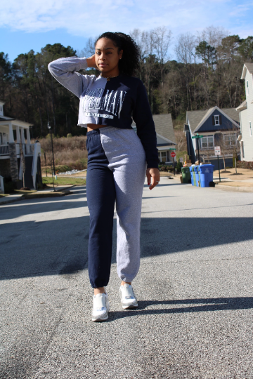 Handmade NCAT Ania/ Spelman Lyneezy Half and Half Drawstring Cuffed Classic Style Sweat Pants