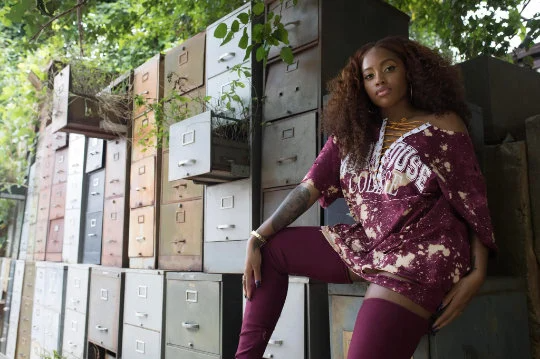 Handmade Ladies Morehouse Lace Up Distressed Tee