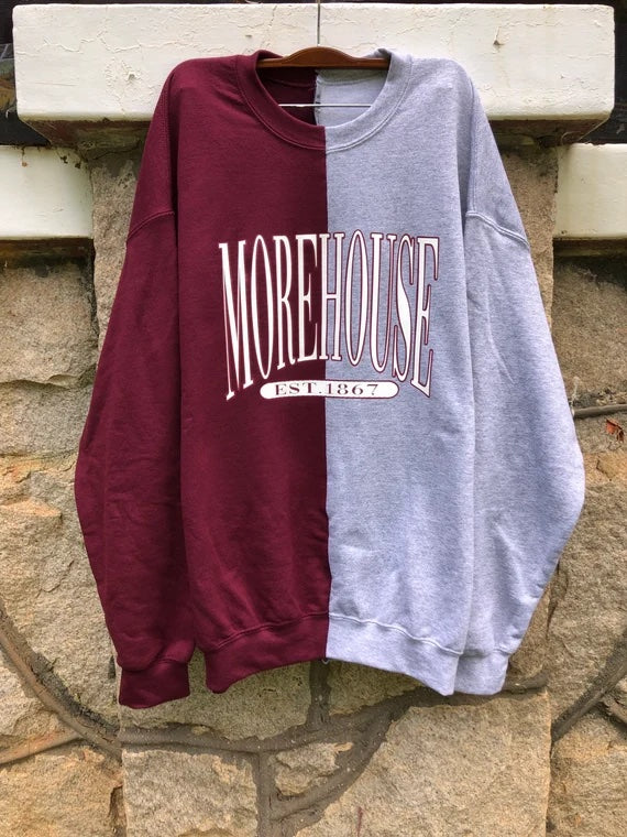 Handmade Morehouse 1867 Half and Half Crew Neck Sweatshirt