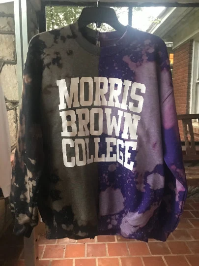Handmade Morris Brown Half and Half Crew Neck Unisex Sweatshirt