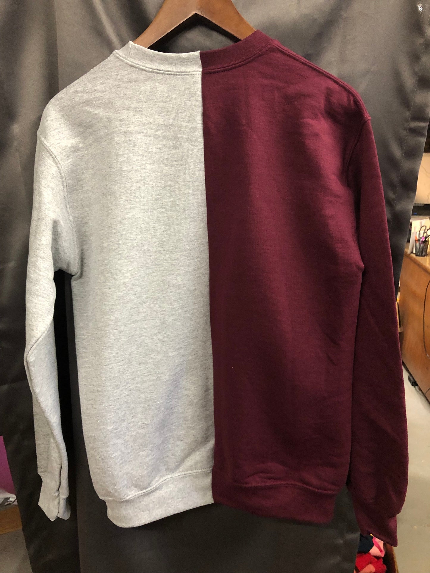 Handmade NCCU School of Law Half and Half Crew Neck Sweatshirt