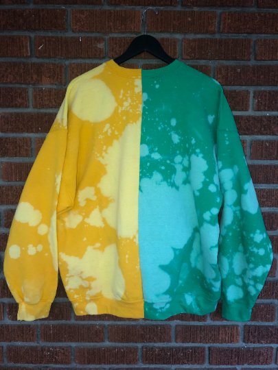 Handmade Norfolk State University NSU Half and Half Unisex Crew Sweatshirt